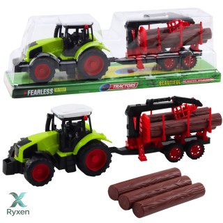 Traktor Rolniczy Z Przyczepą HDS Do Transportu Drewna Bale LEAN TOYS