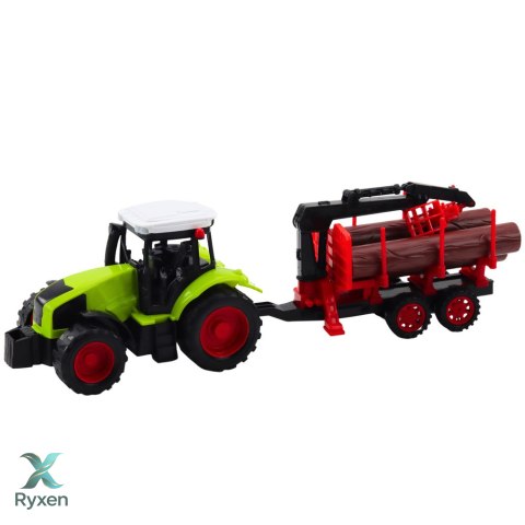 Traktor Rolniczy Z Przyczepą HDS Do Transportu Drewna Bale LEAN TOYS