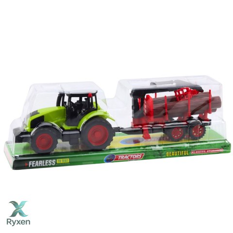 Traktor Rolniczy Z Przyczepą HDS Do Transportu Drewna Bale LEAN TOYS