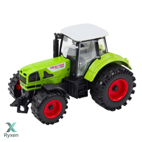 Traktor Z Przyczepką Napęd Frykcyjny Otwierana Maska Drzwi Zielony LEAN TOYS