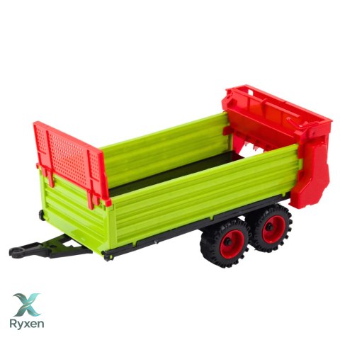 Traktor Z Przyczepką Napęd Frykcyjny Otwierana Maska Drzwi Zielony LEAN TOYS