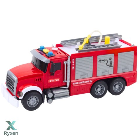 Wóz Straż Pożarna Woda światła Dźwięki Czerwony 1:14 LEAN TOYS