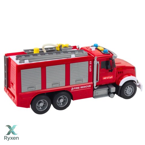 Wóz Straż Pożarna Woda światła Dźwięki Czerwony 1:14 LEAN TOYS