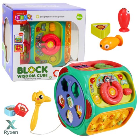 Zabawka Edukacyjna Kostka Interaktywna Wielofunkcyjna 8w1 LEAN TOYS