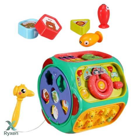 Zabawka Edukacyjna Kostka Interaktywna Wielofunkcyjna 8w1 LEAN TOYS