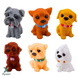 Zestaw Figurek Urocze Pieski Szczeniaczki Gumowe 8cm 6szt LEAN TOYS