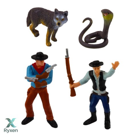 Zestaw Kowbojski Figurki Dziki Zachód Kowboj Łódź Armata LEAN TOYS