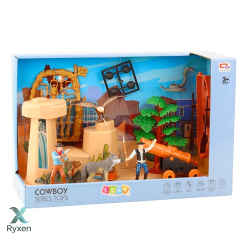 Zestaw Kowbojski Figurki Dziki Zachód Kowboj Łódź Armata LEAN TOYS