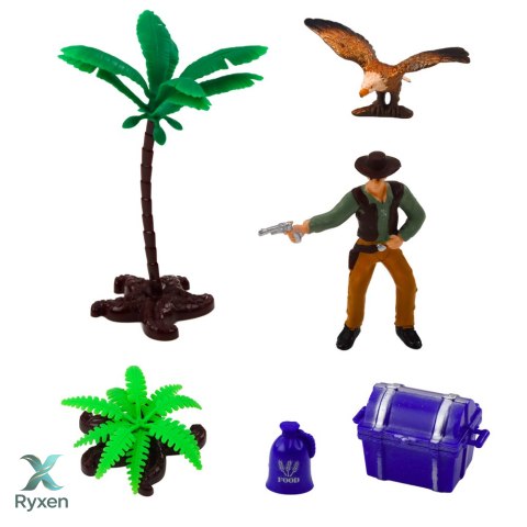 Zestaw Kowbojski Figurki Wóz Westernowy Konie Kowboj Palmy LEAN TOYS