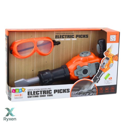 Zestaw Majsterkowicz Młot Pneumatyczny Okulary Pomarańczowy LEAN TOYS