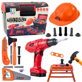 Zestaw Majsterkowicza Skrzynka Z Narzędziami Wiertarka Na Baterie 55el LEAN TOYS