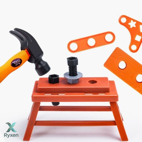 Zestaw Majsterkowicza Skrzynka Z Narzędziami Wiertarka Na Baterie 55el LEAN TOYS