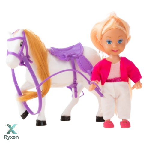 Zestaw Mini Laleczka Z Koniem Strój Jeździecki Siodło LEAN TOYS
