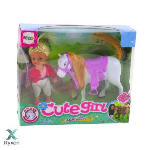 Zestaw Mini Laleczka Z Koniem Strój Jeździecki Siodło LEAN TOYS