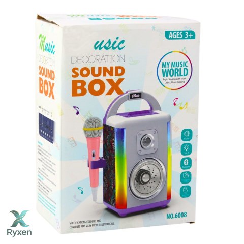 Zestaw Muzyczny Sound Box Mikrofon Głośnik Bluetooth MP3 Nagrywanie LED LEAN TOYS