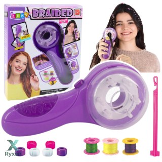 Zestaw Piękności Do Włosów Zaplatarka Do Warkoczyków Nitki Gumki Koraliki LEAN TOYS