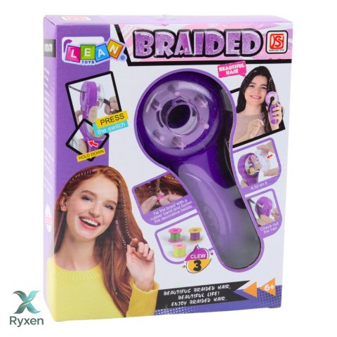 Zestaw Piękności Do Włosów Zaplatarka Do Warkoczyków Nitki Gumki Koraliki LEAN TOYS