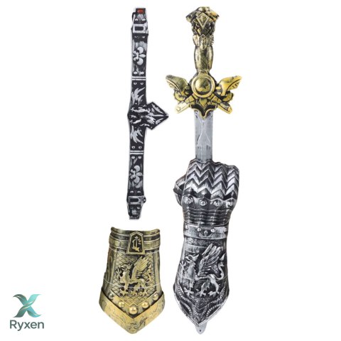 Zestaw Rycerski Gladiator Miecz Ochraniacze Pas Zdobione LEAN TOYS