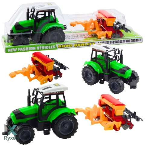 Zestaw Traktor Ciągnik Rolniczy z Siewnikiem Maszyna Rolnicza LEAN TOYS