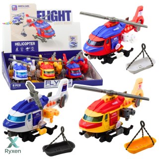 Helikopter Ratunkowy Nosze Hak Wciągarka Napęd Światła Dźwięki Mix LEAN TOYS