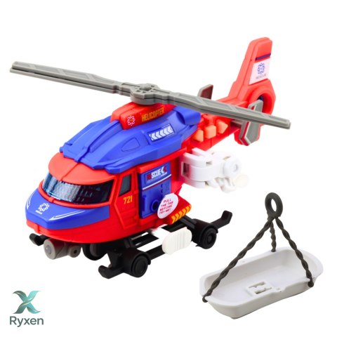 Helikopter Ratunkowy Nosze Hak Wciągarka Napęd Światła Dźwięki Mix LEAN TOYS