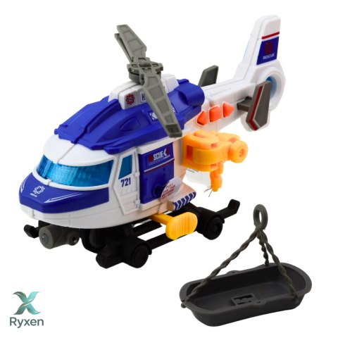 Helikopter Ratunkowy Nosze Hak Wciągarka Napęd Światła Dźwięki Mix LEAN TOYS
