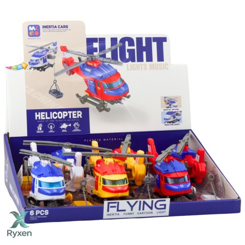 Helikopter Ratunkowy Nosze Hak Wciągarka Napęd Światła Dźwięki Mix LEAN TOYS