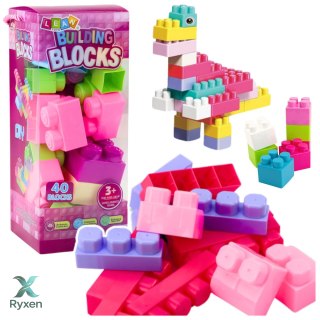 Klocki W Pudełku Duże Budowlane Zestaw Kolorowe 40ele. LEAN TOYS
