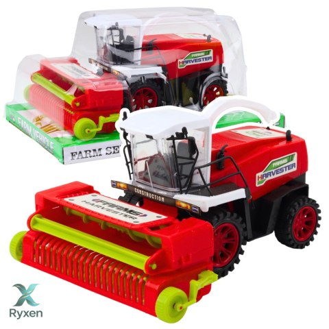 Kombajn Rolniczy Farmerski Z Hederem Napęd Czerwony LEAN TOYS