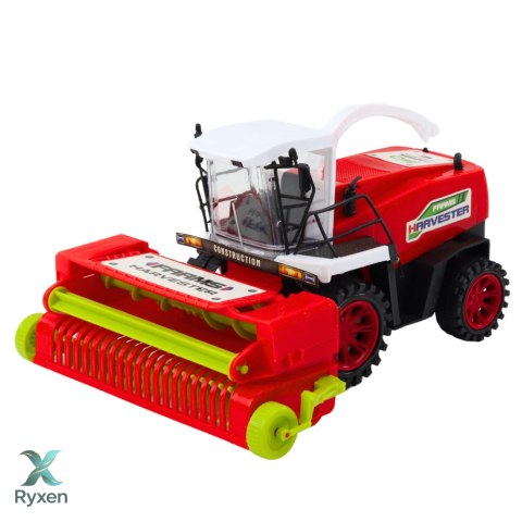 Kombajn Rolniczy Farmerski Z Hederem Napęd Czerwony LEAN TOYS