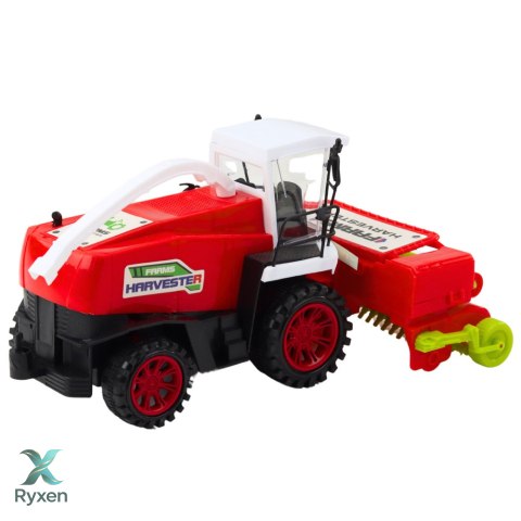 Kombajn Rolniczy Farmerski Z Hederem Napęd Czerwony LEAN TOYS