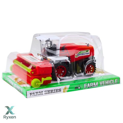 Kombajn Rolniczy Farmerski Z Hederem Napęd Czerwony LEAN TOYS