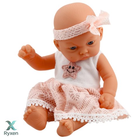 Lalka Bobas Różowa Sukienka Z Koronką i Gwiazdką Opaska LEAN TOYS