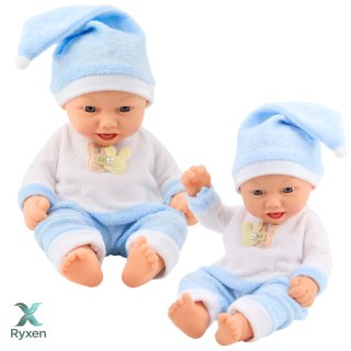 Lalka Bobas W Niebieskiej Piżamce Czapeczka z Pomponem LEAN TOYS