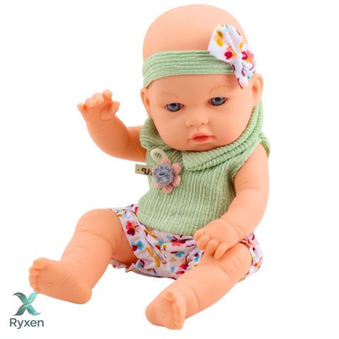 Lalka Bobas Zielone Ubranko W Kwiatki Opaska Z Kokardką LEAN TOYS