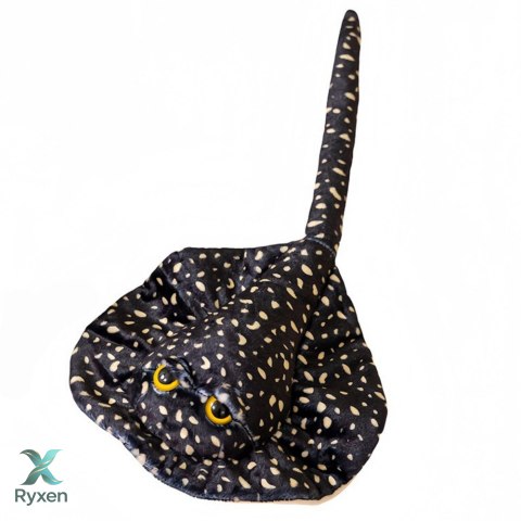 Maskotka Pluszowa Płaszczka Przytulanka Czarna W Kropki 50cm LEAN TOYS