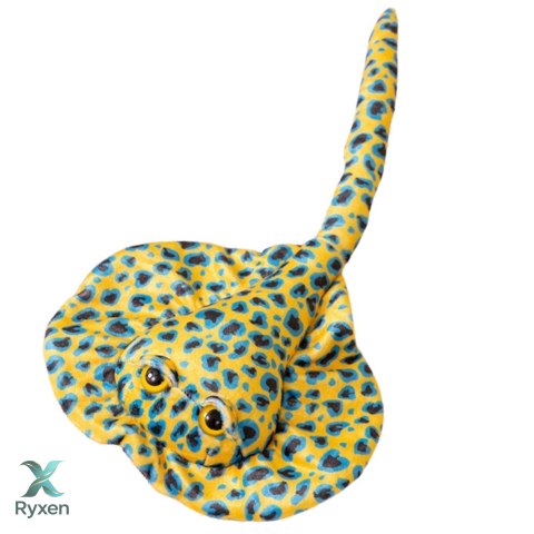 Maskotka Pluszowa Płaszczka Przytulanka Żółta W Kropki 50cm LEAN TOYS