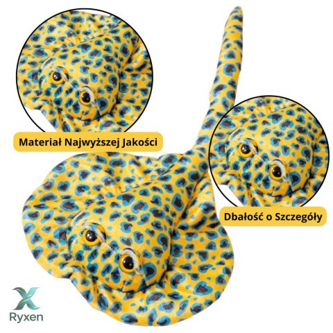 Maskotka Pluszowa Płaszczka Przytulanka Żółta W Kropki 50cm LEAN TOYS