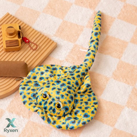 Maskotka Pluszowa Płaszczka Przytulanka Żółta W Kropki 50cm LEAN TOYS