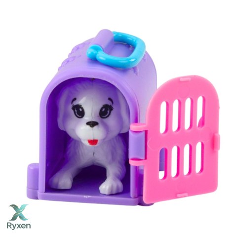 Mini Lalka Z Akcesoriami Wózek Kotki Zestaw Laleczka Różowa LEAN TOYS