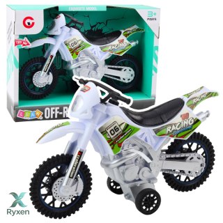 Motor Crossowy Off-Road Napęd Światła Dźwięki Biały LEAN TOYS