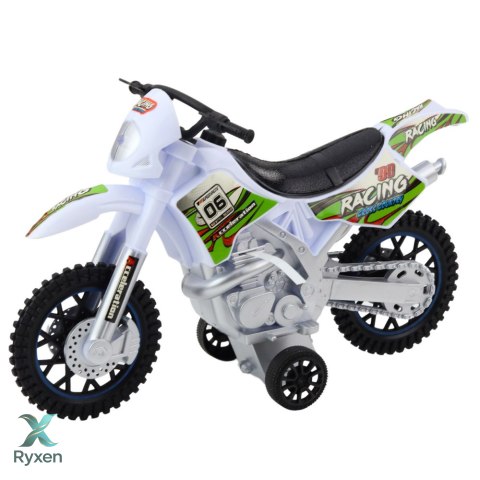 Motor Crossowy Off-Road Napęd Światła Dźwięki Biały LEAN TOYS