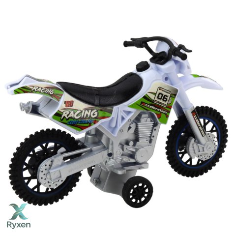 Motor Crossowy Off-Road Napęd Światła Dźwięki Biały LEAN TOYS