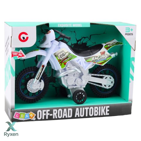Motor Crossowy Off-Road Napęd Światła Dźwięki Biały LEAN TOYS