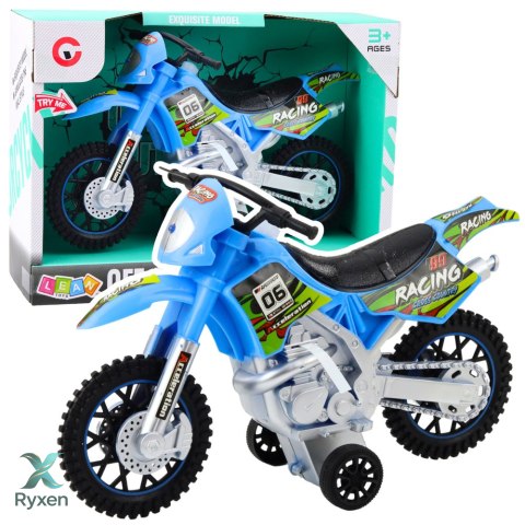 Motor Crossowy Off-Road Napęd Światła Dźwięki Niebieski LEAN TOYS