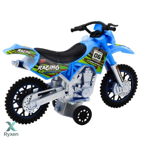 Motor Crossowy Off-Road Napęd Światła Dźwięki Niebieski LEAN TOYS