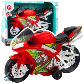 Motor Wyścigowy Ścigacz Napęd Światła Dźwięki Czerwony LEAN TOYS