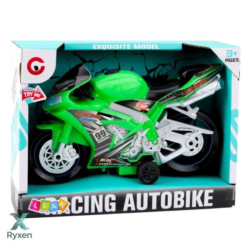 Motor Wyścigowy Ścigacz Napęd Światła Dźwięki Zielony LEAN TOYS