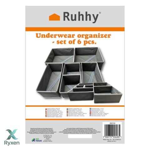Organizer na bieliznę - zestaw 6szt. Ruhhy 25764 RUHHY