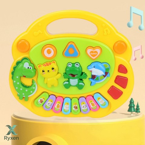 Pianinko Muzyczne Intarktywne Dla Dzieci Dźwięki Zwierząt Melodie LEAN TOYS